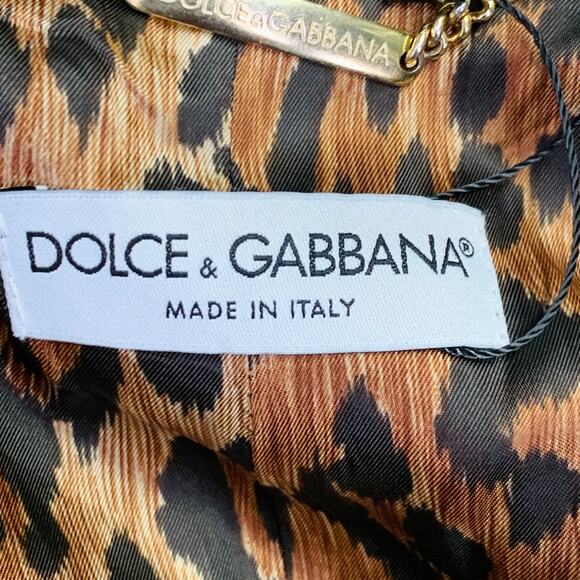 DOLCE & GABBANA Size 6 Khaki Cotton Twill Fitted Button Up Jacket Blazer - Picture 8 of 10